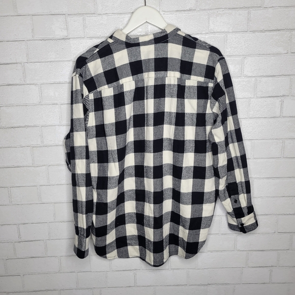 Madewell Black White Check Button Down Flannel Shirt - Picture 5 of 5